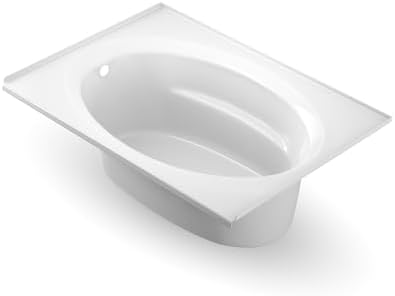 Jacuzzi SIGNATURE Acrylic Drop-In Bathtub, Soaking Sanctuary, Slip Resistant, Left Drain Placement, 60" (L) x 42" (W), Oval In Rectangle, 3-Tile Flange, White