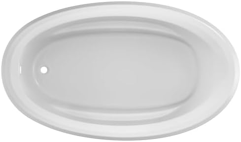 Jacuzzi SIGNATURE Acrylic Drop-In Bathtub, Soaking Sanctuary, Slip Resistant, Universal Drain Placement, 72" (L) x 42" (W), Oval, White