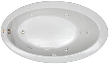 Jacuzzi SIGNATURE Acrylic Drop-In Bathtub, Jet Massage Tub, Slip Resistant, Right Drain Placement, 66" (L) x 38" (W), Oval, Oyster