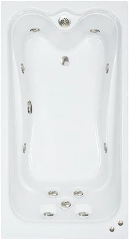 60 in. x 36 in. Elite Series Acrylic Rectangular Drop-In Whirlpool Bathtub with Reversible Drain in Biscuit