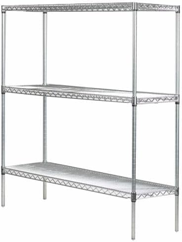 Omega Stainless Steel Shelves, 21" Deep x 54" Wide x 34" High 3 Tier Heavy Duty Wire Shelving Unit for Kitchen Garage Office Restaurant Warehouse 800-lb Per Shelf Weight Capacity