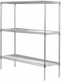 Omega Stainless Steel Shelves, 14" Deep x 42" Wide x 34" High 3 Tier Heavy Duty Wire Shelving Unit for Kitchen Garage Office Restaurant Warehouse 800-lb Per Shelf Weight Capacity