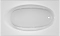Jacuzzi SIGNATURE Acrylic Drop-In Bathtub, Jet Massage Tub, Slip Resistant, Right Drain Placement, 72" (L) x 42" (W), Oval In Rectangle, White
