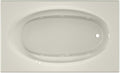 Jacuzzi SIGNATURE Acrylic Drop-In Bathtub, Jet Massage Tub, Slip Resistant, Right Drain Placement, 72" (L) x 42" (W), Oval In Rectangle, Oyster