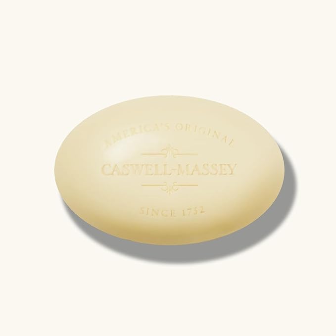 Caswell-Massey Number Six Natural Bar Soap for Men, Moisturizing Body Soap Bar for All Skin Types, Made with Essential Oils & Plant-Based Formula for Soft Skin, Made in USA, 5.8 oz