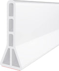 3" High Shower Threshold Water Dam 74 IN Collapsible Shower Water Splash Guard for Curbless Shower Threshold Barrier Water Stopper for Wet and Dry Separation Bathroom and Kitchen (White)