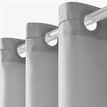 Furlinic No Hook Stall Shower Curtain,Light Grey,36" Wide Waterproof Polyester Fabric Bathroom Curtains,Hotel Style with 4 Built-in Grommets,Machine Washable,36x72 Inch