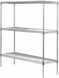 Omega 12" Deep x 72" Wide x 96" High 3 Tier Chrome Starter Shelving Unit