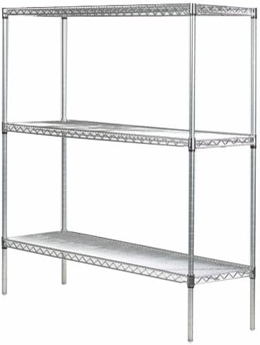 Omega 24" Deep x 42" Wide x 74" High 3 Tier Gray Starter Shelving Unit