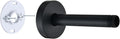 6 Inch Shower Arm with Flange and Stabilizer Bracket, Ceiling Mount Replacement Rain Shower Head 304 Stainless Steel Straight Arm For Fixed Shower Head, Matte Black