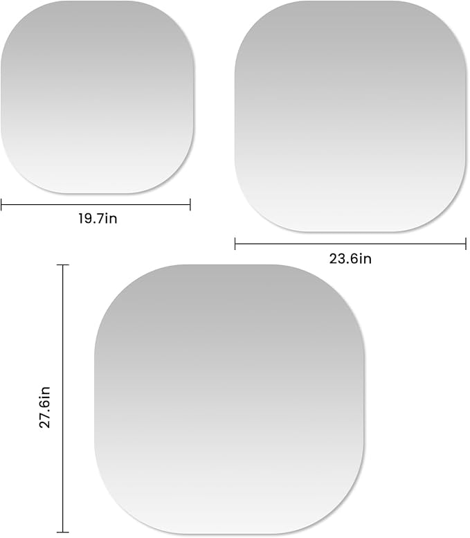 VASUHOME Frameless Bathroom Mirror, 24 x 24 Inch Wall Vanity Mirror, Large Wall Mounted Mirrors for Bathroom, Living Room, Bedroom, Entryway