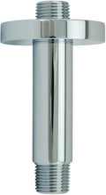 Aquaiaw Shower Arm and O-Ring Flange, 3 inch, Solid Brass, Round, Both Soldered 1/2 NPT Tapered Threads, Straight Shower Arm Extension, Ceiling Shower Head Arm for Rainfall Shower (Polished Chrome)