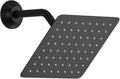 AYIVG Square 304 Stainless Steel 8 Inch Wall Mount Rain Shower head With Shower Arm And flange (Matte Black)