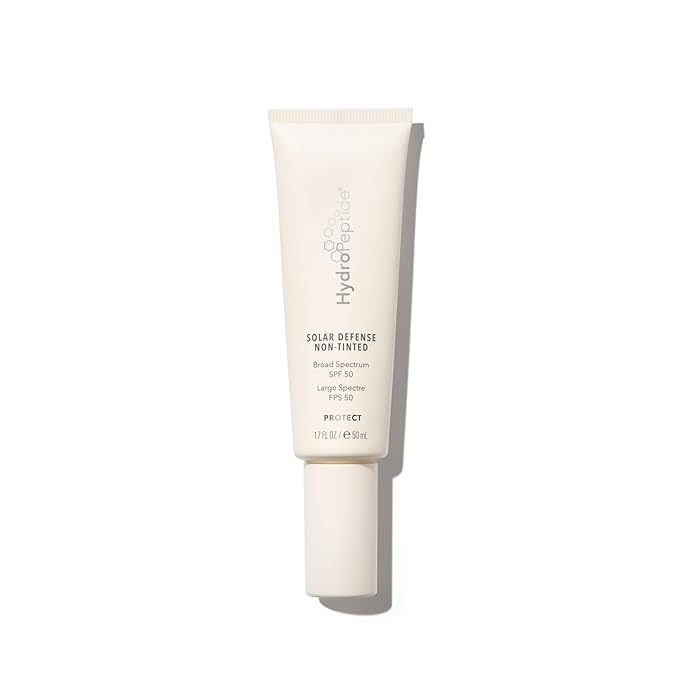 HydroPeptide Solar Defense Face Sunscreen, SPF 50 Broad Spectrum, Non-Tinted, Moisturizer & Antioxidant Rich, 1.7 Ounce