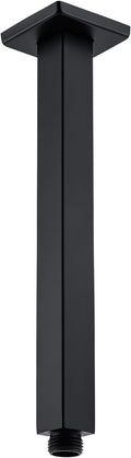 BESTILL 10 Inch Matte Black Ceiling Mount Shower Arm and Flange, Square Rain Shower Arm