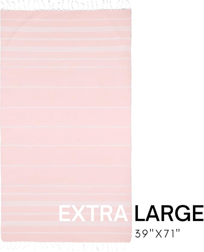 BAY LAUREL Turkish Beach Towel with Travel Bag 39 x 71 Quick Dry Sand Free Lightweight Large Oversized Towels Light