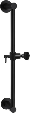 Shower Slide Bar Adjustable Handheld Shower Head Holder Wall Mount - 15inch All-Metal Shower Head Slide Bar Compatible with Bathroom Drill Free Glue Installation - Black