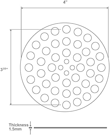 4inch Screw-in Drain Cover, Brushed Nickel Shower Drain Cover -Stainless Steel -Shower Drain Strainer -Brushed Nickel Shower Drain -Round Floor Drain Cover -Screws Included