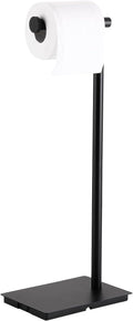 KES Black Toilet Paper Holder Stand Bathroom Freestanding Toilet Tissue Paper Roll Holder, 20" H SUS304 Stainless Steel Rustproof Weighted Base Matte Black, BPH286S1A-BK