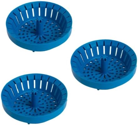 Kitchen Sink Strainer 3.25" - Dripsie Anti-Clog Food Catcher, Flexible Drain Basket, Dishwasher Safe, Standard Fit, Made in USA (3-Pack Blue)