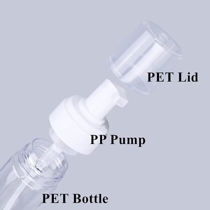 Foam Bottle Dispenser,2pcs 200ml/7OZ Foaming Pump Bottle Foam Soap Bottle Dispenser Transparent Empty Spray Bottles Foaming Hand Soap Dispenser Bottles Refillable Soap Dispenser