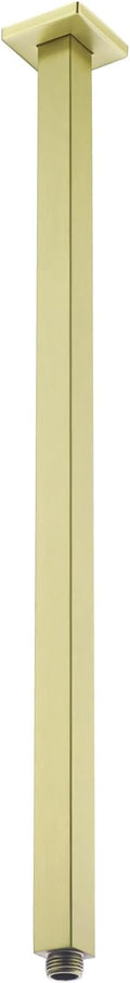 BESTILL 24 Inch Brushed Gold Ceiling Mount Shower Arm and Flange, Square Rain Shower Arm