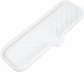 Silicone Bathroom Soap Dishes with Drain Spout-Bathroom and Kitchen Sink Organizer,Sponge Holder,Dish Soap Tray,Perfect for Dispenser,Scrubber,Bottle,Cup on Sink or Counter-White 12"×4"