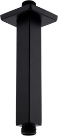 BESTILL 6 Inch Matte Black Ceiling Mount Shower Arm and Flange, Square Rain Shower Arm