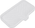 Silicone Bathroom Soap Dishes with Drain Spout-Bathroom and Kitchen Sink Organizer,Sponge Holder,Dish Soap Tray,Perfect for Dispenser,Scrubber,Bottle,Cup on Sink or Counter-White 9.6"×5.3"