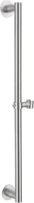 RRAJJ Shower slide bar that is installed by pasting or punching holes，Adjustable height 28 inch of all SUS304 stainless steel Shower Head Holder (all stainless steel- Brushed Nickel)