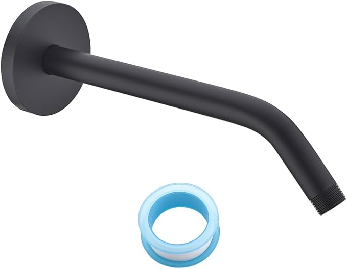 Shower Arm with Flange,Ceiling Mount Replacement Rain Shower Head Straight Arm Ceiling-Mounted For Fixed Shower Head & High Pressure Rain 10 Inch Matte Black,SW-RD91018-10MB.
