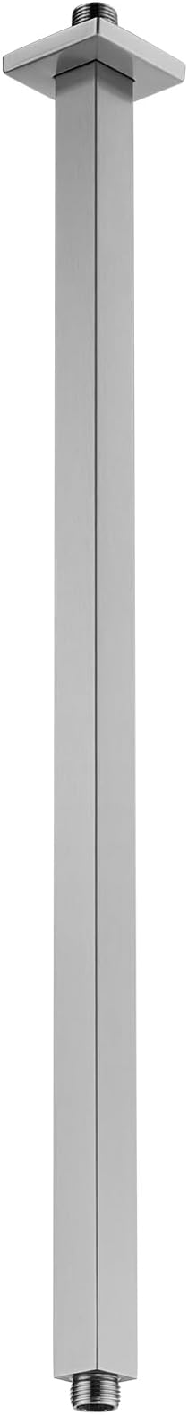 BESTILL 24 Inch Brushed Nickel Ceiling Mount Shower Arm and Flange, Square Rain Shower Arm
