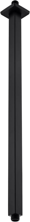 BESTILL 24 Inch Matte Black Ceiling Mount Shower Arm and Flange, Square Rain Shower Arm