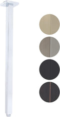 Shower Arm with Flange 24 Inches Ceiling Mount Square Straight Extender Extension Pipe Replacement, Extra Long Shower Arm For Fixed Rain Shower Head or High Ceiling, NPT 1/2 to G1/2, Chrome