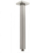 Ceiling Mount Shower Arm with Flange 20 Inches Square Straight Extender Extension Pipe Replacement, Long Shower Arm For Fixed Rain Shower Head or High Ceiling,Brushed Nickel