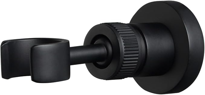 PHASAT Handheld Shower Head Holder Adjustable Solid Brass Handheld Shower Head Bracket Holder Wall Mount,Shower Wand Holder Matte Black,A13023B
