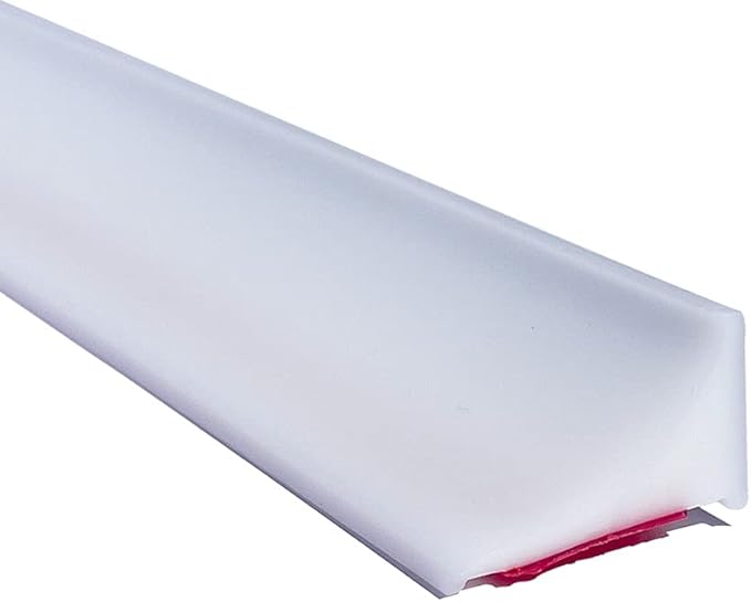 118 Inch Shower Threshold Water Dam Barrier,Shower Dam Water Stopper for Bottom of Frameless Shower Door,Silicone Sink Splash Guard for Kitchen Bathroom,Corner Shower Water Guard for Bathtub(White)