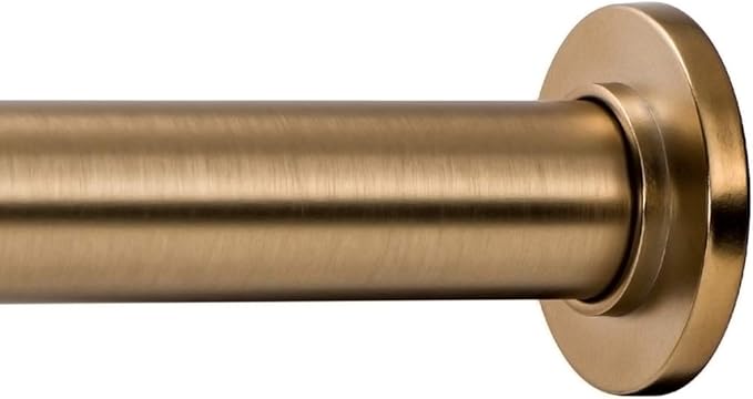 Ivilon Tension Curtain Rod - Spring Tension Rod for Windows or Shower, 54 to 90 Inch. Warm Gold