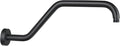 S Shape Shower Arm with Flange,High Rise Shower Head Extension Arm,Stainless Steel 15.5 Inch Shower Arm Extension,Matte Black,9Z3MK