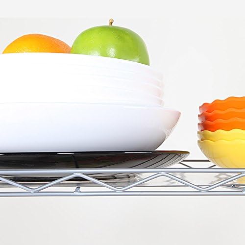 4 Tier Storage Racks Shelving, Heavy Steel Pantry Shelves, Adjustable Wire Shelving Rack, Suitable for Garage, Kitchens, Offices, 12" W x 12" D x 36" H, Silver