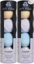 Pacha Soap Co. Froth Bath Bombs - Calm Bundle, Scents of Jasmine, Clary Sage, and Lavender, Handcrafted Aromatherapy Bath Bombs, Moisturizing, Naturally Inspired & Made in The USA, 2-Pack (8 Pieces)