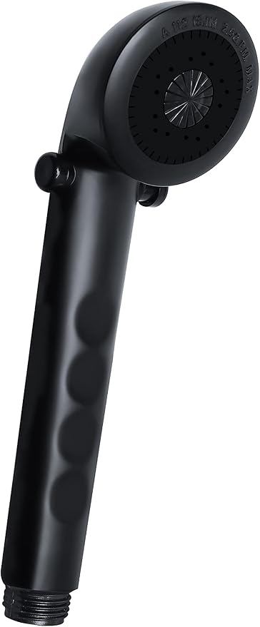 Dura Faucet DF-SA135-MB Economical Shower Head, Handheld Replacement RV Shower Head Wand, Universal Water Saving with Flow Control Trickle Switch (Matte Black)