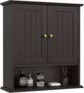 Bathroom Wall Cabinet, Over The Toilet Storage Cabinet with 2 Doors and Adjustable Shelf, Wooden Medicine Cabinet Wall Mounted, Room Space Saver for Bathroom Kitchen
