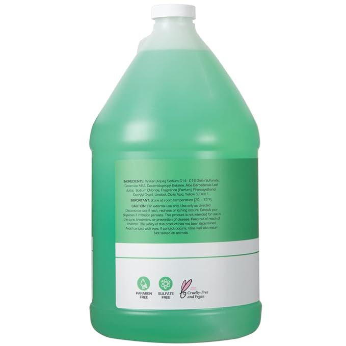 Ginger Lily Farms Club & Fitness Conditioning Liquid Hand Soap Refill, 100% Vegan & Cruelty-Free, Aloe Vera Scent, 1 Gallon (128 fl oz)