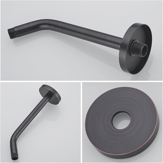 Shower Arm with Flange, Made of 304 Stainless Steel Shower Extension Extender Pipe, Wall-Mounted for Fixed Bathroom Showerhead, Never Rust 10 Inch Oil Rubbed Bronze,SW-RD91018-10-ORB.