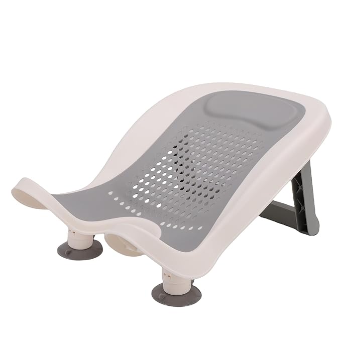 Baby Butt Washing Basin, Portable Bath Tub with Strong Suction Cups and Foldable Stand for Newborn Bathing Support, Non Slip Comfortable Design