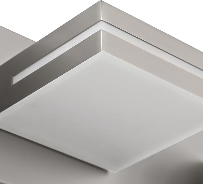 SineRise LED Modern Bathroom Vanity Light Fixtures (7-Light, 55-Inch), Brushed Nickel Modern Acrylic Bathroom Wall Lighting Fixtures Over Mirror (Cool White 6000K)