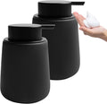Soap Foaming Dispenser Ceramic with Easy-to-Press Pump Hand Foam Dispenser for Shampoo Bathroom Kitchen 12 oz 2pcs