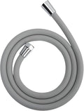 59 Inches Shower Hose Ultra-Soft Silicone Shower Hose Extension Anti-Kink Designed Long Handheld Shower Head Hose Replacement with Brass Insert and Nut Gray