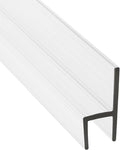 Frameless Shower Door Side Seal Strip H-Type 180 Degree 85inch Length, Clear (1, 1/2inch Glass)